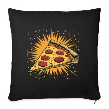 Pizza Slice Graphic - Sofa pillowcase 17,3'' x 17,3'' (45 x 45 cm) - black - Front