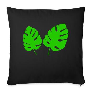 leaves - Sofa pillowcase 17,3'' x 17,3'' (45 x 45 cm) - black - Front