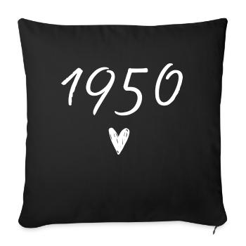 1950 Heart Anniversary - Sofa pillowcase 17,3'' x 17,3'' (45 x 45 cm) - black - Front