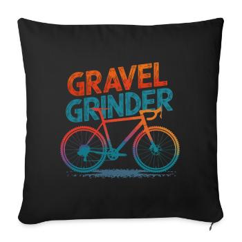 Gravier broyeur vélo illustration - Housse de coussin décorative 45 x 45 cm - noir - Devant