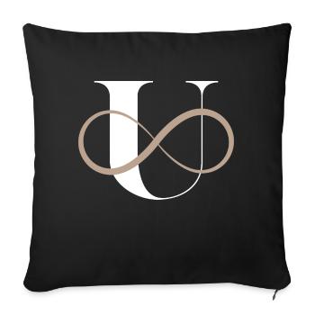 Infinite Letter u - Sofa pillowcase 17,3'' x 17,3'' (45 x 45 cm) - black - Front