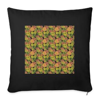 Fruit Lemon Orange Pattern - Sofa pillowcase 17,3'' x 17,3'' (45 x 45 cm) - black - Front