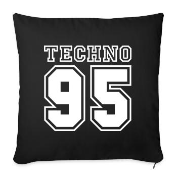 TECHNO 95 - Sofa pillowcase 17,3'' x 17,3'' (45 x 45 cm) - black - Front