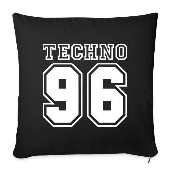 TECHNO 96 - Sofa pillowcase 17,3'' x 17,3'' (45 x 45 cm) - black - Front