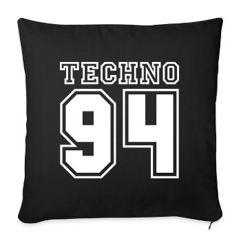 TECHNO 94 - Housse de coussin décorative 45 x 45 cm - noir - Devant