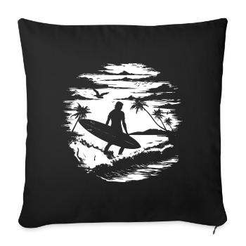 Surfer Drawing - Sofa pillowcase 17,3'' x 17,3'' (45 x 45 cm) - black - Front