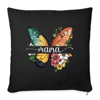 Mom Butterfly Flowers Best Mom Mother's Day - Sofa pillowcase 17,3'' x 17,3'' (45 x 45 cm) - black - Front