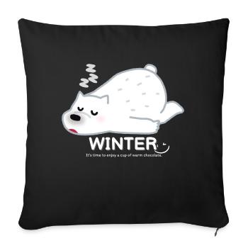 Winter Bear - Sofa pillowcase 17,3'' x 17,3'' (45 x 45 cm) - black - Front