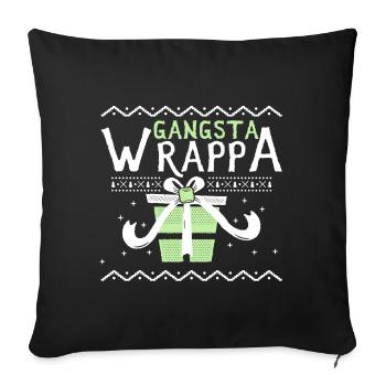 Gangsta Wrappa Dictons de Noël Drôle Cadeau - Housse de coussin décorative 45 x 45 cm - noir - Devant
