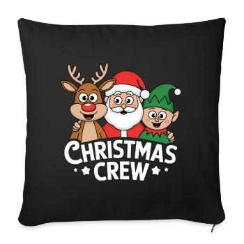 Reindeer Santa Elf Christmas Crew Funny - Sofa pillowcase 17,3'' x 17,3'' (45 x 45 cm) - black - Front