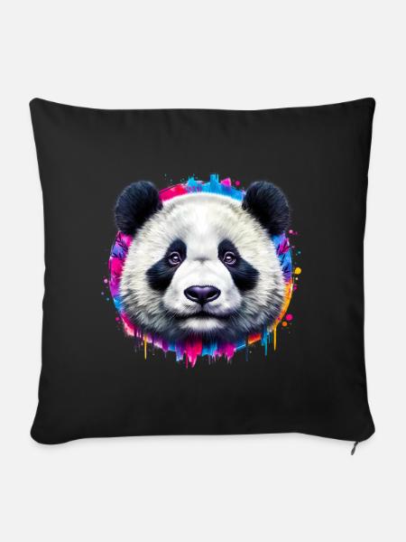 Panda - Sofakissenbezug 45 x 45 cm - Schwarz