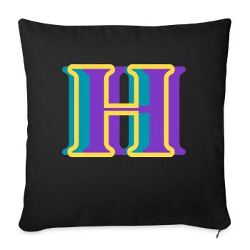 Multicolored letter h - original gift idea - Sofa pillowcase 17,3'' x 17,3'' (45 x 45 cm) - black - Front
