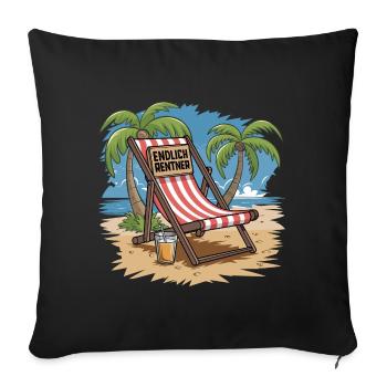 Pensioner 2025 Saying Finally Pensioner Pension Grandpa - Sofa pillowcase 17,3'' x 17,3'' (45 x 45 cm) - black - Front