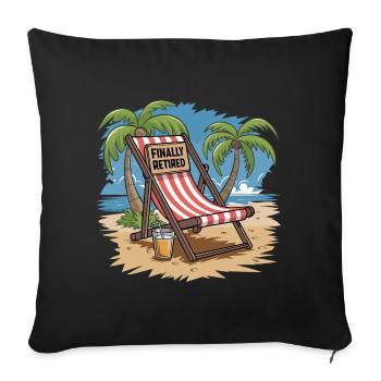 enfin retraité 2025 professionnel grand-père grand-père et - Housse de coussin décorative 45 x 45 cm - noir - Devant