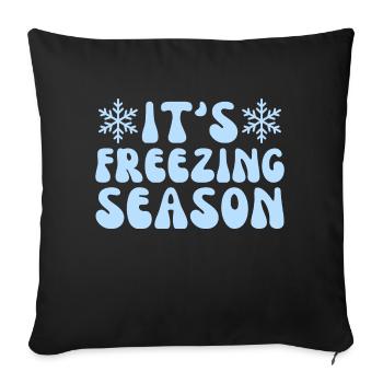 It's Freezing Season, Winter Season Lovers - Sofa pillowcase 17,3'' x 17,3'' (45 x 45 cm) - black - Front