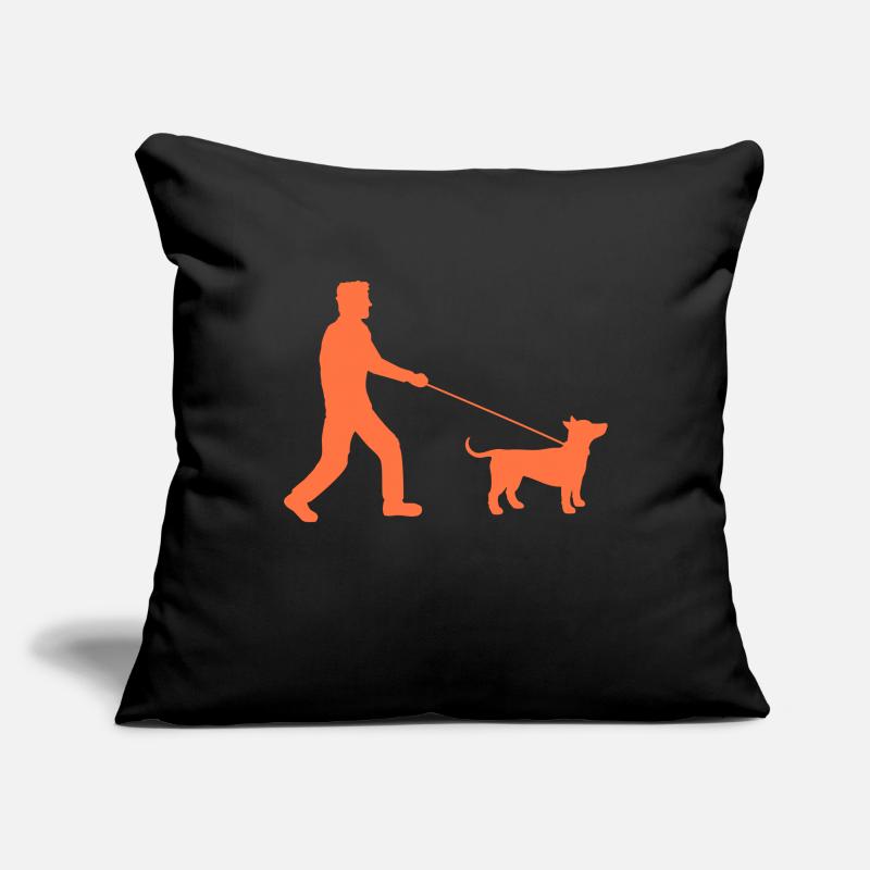 Dog Man Walking Walking Leash Master Sofa pillowcase 17,3'' x 17,3'' (45 x 45 cm)