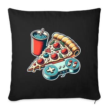 Pizza Gaming Gamer - Sofa pillowcase 17,3'' x 17,3'' (45 x 45 cm) - black - Front