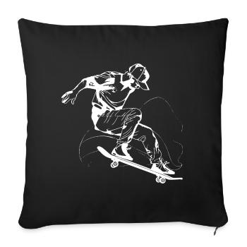 Skateboarder Sketch - Sofa pillowcase 17,3'' x 17,3'' (45 x 45 cm) - black - Front