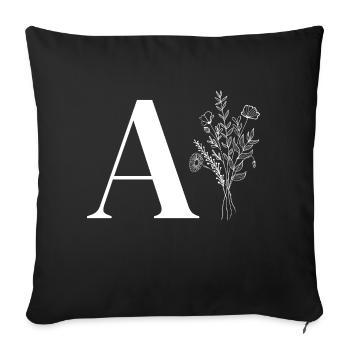 Minimalistische Blumentasche - Sofakissenbezug 45 x 45 cm - Schwarz - Vorne