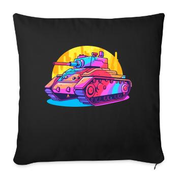 Colorful Tank - Art Tank - Sofakissenbezug 45 x 45 cm - Schwarz - Vorne