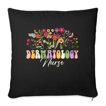 Dermatology Nurse Flowers - Sofa pillowcase 17,3'' x 17,3'' (45 x 45 cm) - black - Front