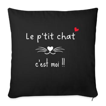 Le petit chat c’est moi - assorti maman - Housse de coussin décorative 45 x 45 cm - noir - Devant