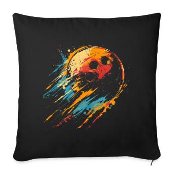 90er Bowlingkugel - Sofakissenbezug 45 x 45 cm - Schwarz - Vorne