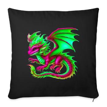 Dragon - Sofa pillowcase 17,3'' x 17,3'' (45 x 45 cm) - black - Front