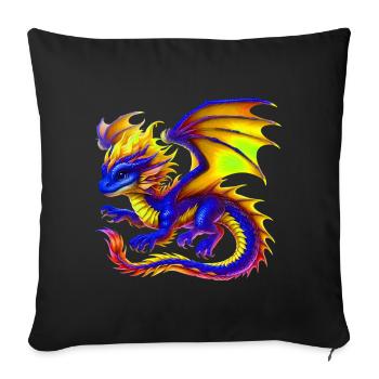 Dragon - Sofa pillowcase 17,3'' x 17,3'' (45 x 45 cm) - black - Front
