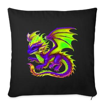 Dragon - Sofa pillowcase 17,3'' x 17,3'' (45 x 45 cm) - black - Front