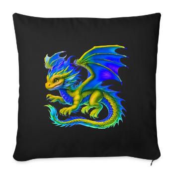 Dragon - Sofa pillowcase 17,3'' x 17,3'' (45 x 45 cm) - black - Front