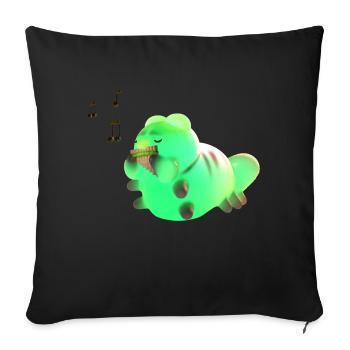 La petite chenille mignonne accueille le lever du soleil avec elle - Housse de coussin décorative 45 x 45 cm - noir - Devant