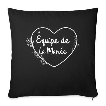 Bridal Floral Heart Team - Sofa pillowcase 17,3'' x 17,3'' (45 x 45 cm) - black - Front