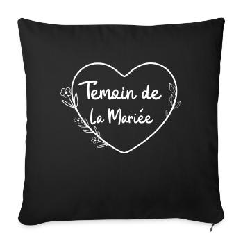 Bride's Witness Floral Heart - Sofa pillowcase 17,3'' x 17,3'' (45 x 45 cm) - black - Front