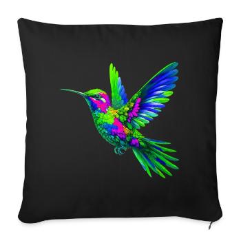 Colibri - Housse de coussin décorative 45 x 45 cm - noir - Devant