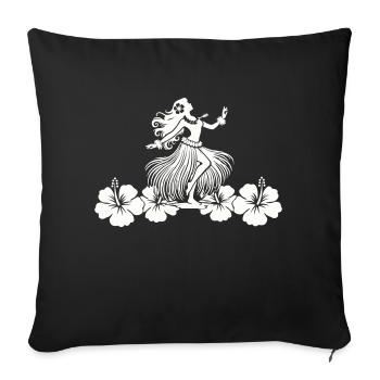 Hawaï Femme Hibiscus - Housse de coussin décorative 45 x 45 cm - noir - Devant
