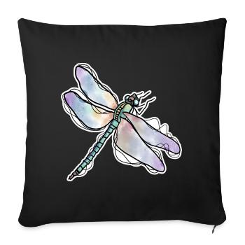 Libelle - Sofakissenbezug 45 x 45 cm - Schwarz - Vorne
