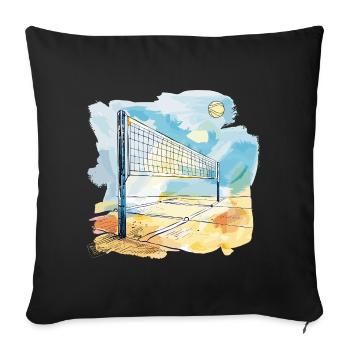 Terrain de volley-ball - Housse de coussin décorative 45 x 45 cm - noir - Devant