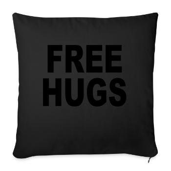 Câlins gratuits - Kostenlose Umarrmungen - Housse de coussin décorative 45 x 45 cm - noir - Devant