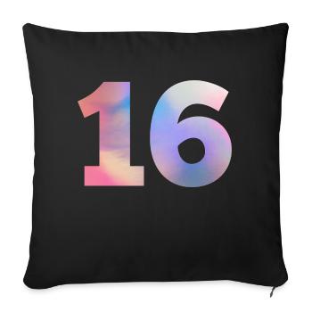 Colorful Number 16 - Sofa pillowcase 17,3'' x 17,3'' (45 x 45 cm) - black - Front
