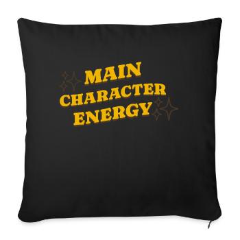 Main Character Energy Positive Affirmations - Sofa pillowcase 17,3'' x 17,3'' (45 x 45 cm) - black - Front