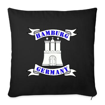 Hambourg, Allemagne , Hammerburg - Housse de coussin décorative 45 x 45 cm - noir - Devant