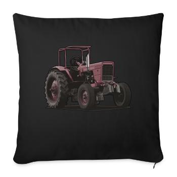 Classic Tractor // Bulldog // Illustration - Sofa pillowcase 17,3'' x 17,3'' (45 x 45 cm) - black - Front