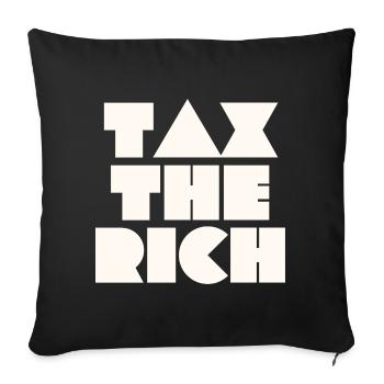 TAXEZ LES RICHES - Housse de coussin décorative 45 x 45 cm - noir - Devant