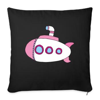 Submarine Pink - Sofa pillowcase 17,3'' x 17,3'' (45 x 45 cm) - black - Front