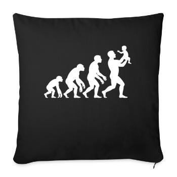Évolution Du Singe Au Papa - Housse de coussin décorative 45 x 45 cm - noir - Devant