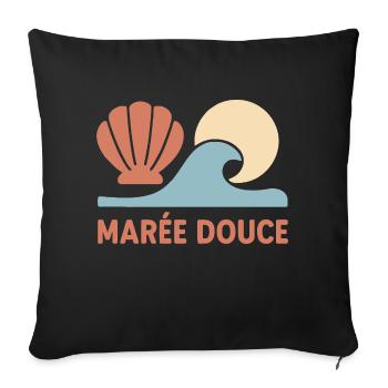 Sweet Tide – Retro Waves & Sun - Sofa pillowcase 17,3'' x 17,3'' (45 x 45 cm) - black - Front