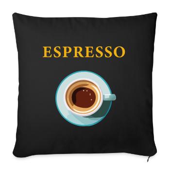 Espresso Coffee Pattern for Coffee Lovers - Sofa pillowcase 17,3'' x 17,3'' (45 x 45 cm) - black - Front