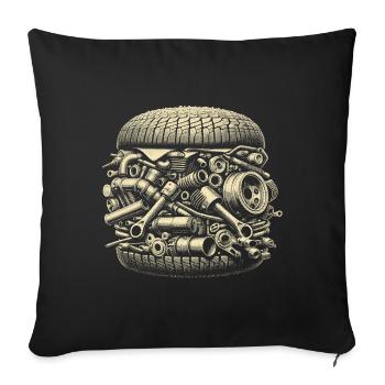 Mechanical Junk Vintage Design - Sofa pillowcase 17,3'' x 17,3'' (45 x 45 cm) - black - Front