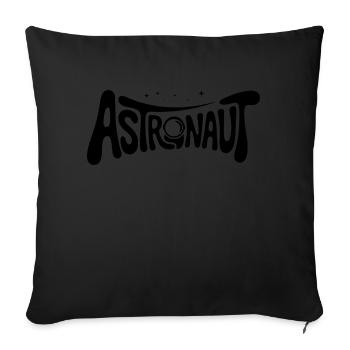 Astronaut - Cool Astonomy Logo - Sofa pillowcase 17,3'' x 17,3'' (45 x 45 cm) - black - Front